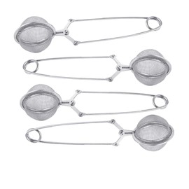 Leadigol 4 Pack Stainless Steel Tea Infuser Filter with Handle,Snap Ball Tea Strainer,Tea Ball Metal Mesh Tea Filter Sifter, for Loose Leaf Tea, Spices, Seasonings