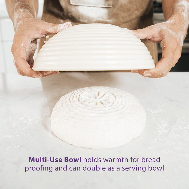Talisman Designs Bread Proofing Basket with Decorating Embosser, 9 inch,