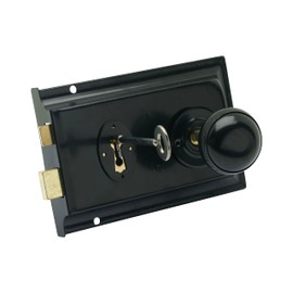 Sterling SRL004KN 152mm x 101mm Black Rim Sashlock & Knob Set, 6" x 4"