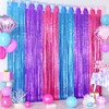 Biapian Mermaid Party Decorations, 2 Packs Pink Purple Blue Metallic