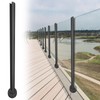 VoTwoofv Round Glass Railing 35.8",304 Stainless Steel Glass Balustrade Post