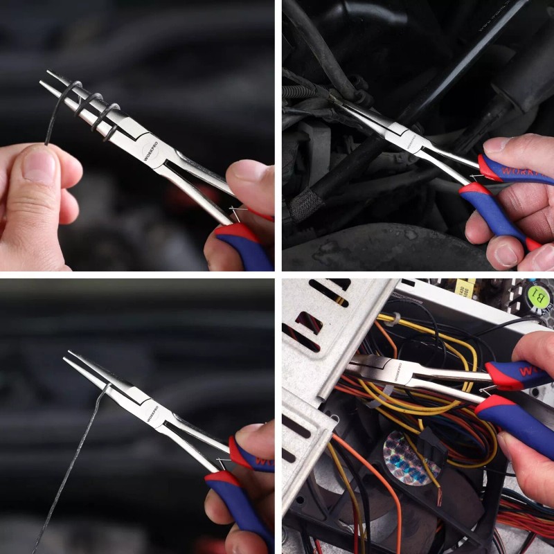WORKPRO 7-Inch Long Reach Needle Nose Pliers Mini Small Extra
