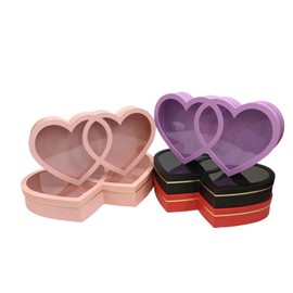Perfk 2X Valentine's Day Heart Gift Box Valentines Day Gifts for Him Candy Packaging Jewelry Box for Party Supplies Friends Couples, Pink