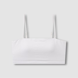 JAJU Women's Cotton Modal Tube Crop Bra_White