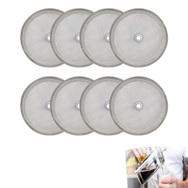 Pack of 8 French Press Strainers for Coffee Presses, 10 cm Stainless Steel Filter for Coffee Press, Mesh Reusable French Press Replacement Filter Strainer for 1000 ml / 8 Cups Coffee Machines