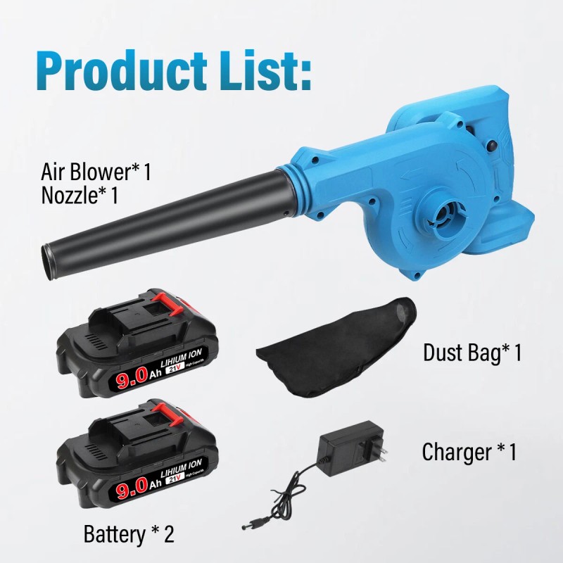 Cordless Leaf Blower Vacuum Handheld Electric Leaf Blower With 2