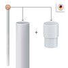 INEFA Downpipe 100 cm, PVC DN50 / 50 mm, White,