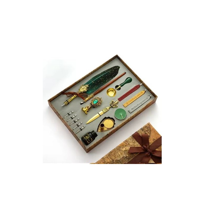 Feather Fountain Pen Set for Calligraphy Writing – Retro Style
