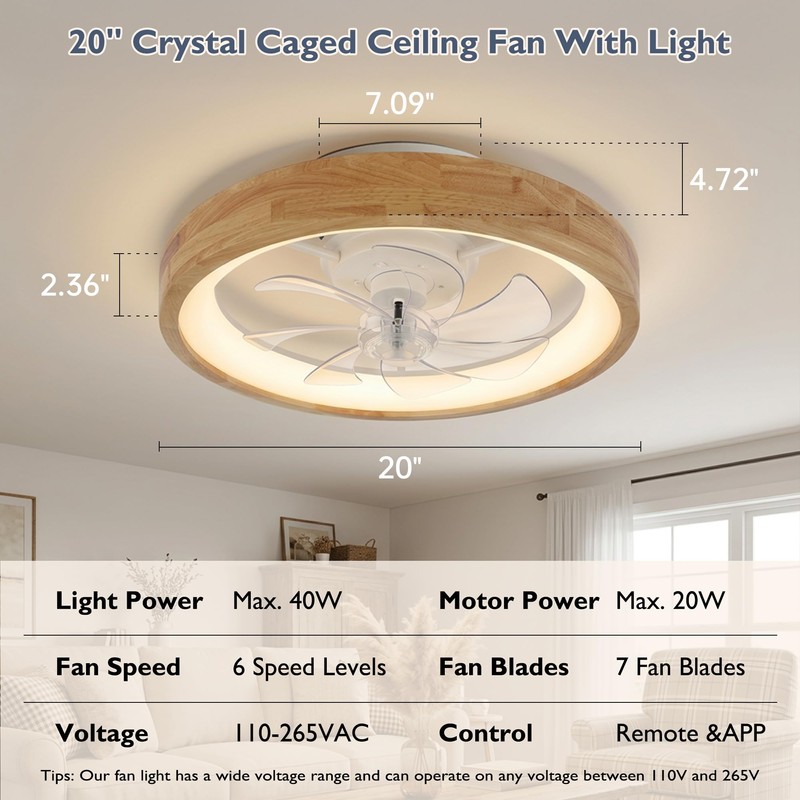 Ceiling Fans with Lights, 20'' Ceiling Fans with Lights and