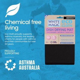 White Magic Microfibre Dish Drying Mat, Midnight