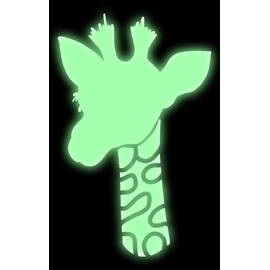 hBARSCI Giraffe Vinyl Decal - 5 Inches - for Cars, Trucks, Windows, Laptops, Tablets - Outdoor-Grade 6mil Thick Vinyl - Glow in The Dark