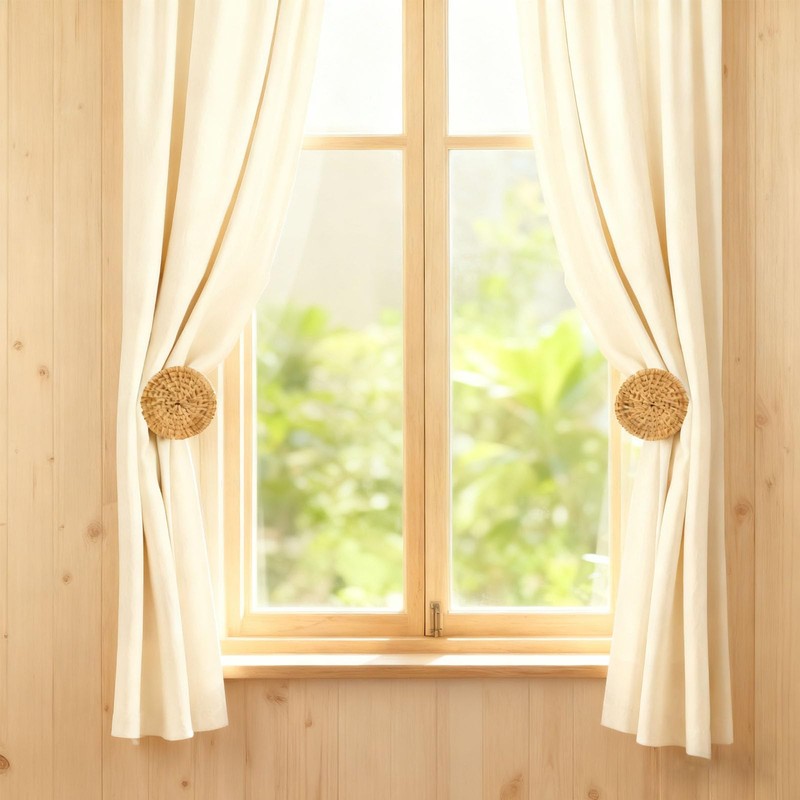 Kinktons Boho Curtain Holdbacks & Cotton Rope Tiebacks Set of