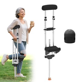 Support Way Pain Free Knee Crutch with Safety Kneepads, Ergonomic Knee Crutches with Support Platform for Enhanced Stability and Comfort, Smart Peg Leg Crutch for Single Leg Injuries