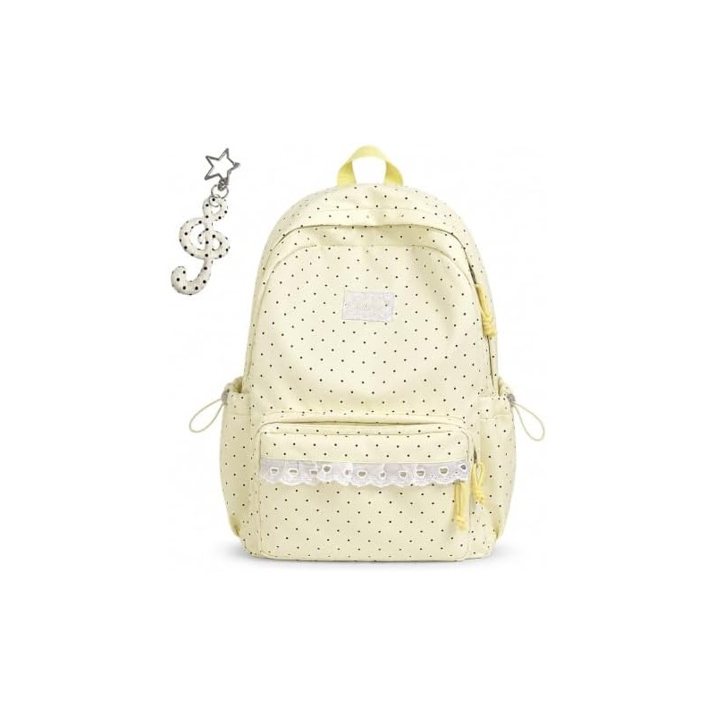 Polka Dot Backpack, Cute Lace Daypack for School Travel