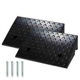 IRONMAX Rubber Curb Ramp 2 Pack, 5’’ Rise Height Heavy Duty Threshold Ramps with Anti-Slip Surface, Portable Driveway Ramp for Car, Wheelchair, Motorcycle, Scooter
