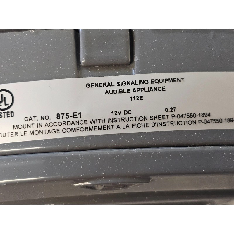 Edwards Signaling Adaptahorn Signal Surface Horn Alarm 12VDC 12V DC