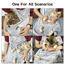 La La Pet® Adjustable Cat Apron Carrier with Holes Pet Carrier Sleeping Bag Pet Carrier Sling Cat Carrier Bag Cat Carrier Pouch for Small Sized Animals