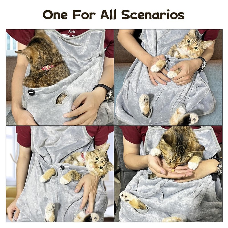 La La Pet® Adjustable Cat Apron Carrier with Holes Pet