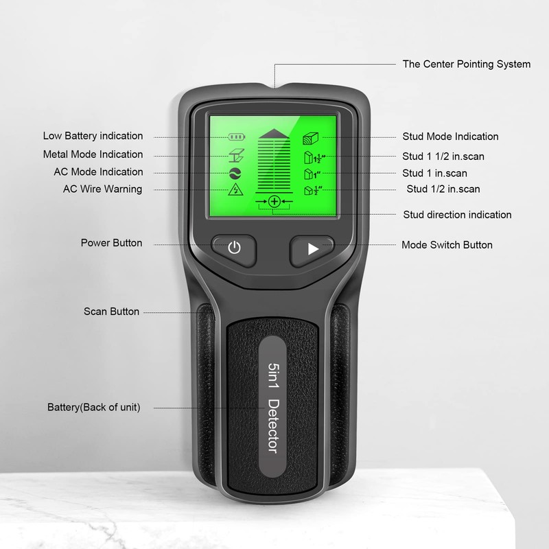 Domary Stud Finder Wall Scanner - 5 in 1 Electronic