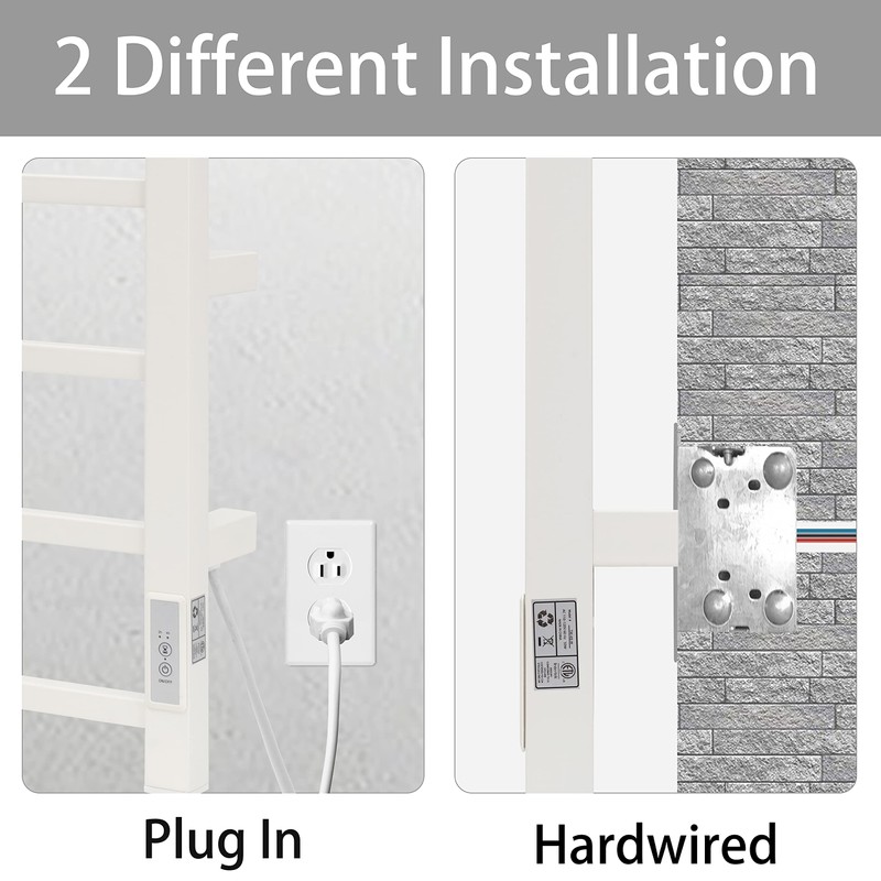 KEG Towel Warmer 4 Bars for Bathroom Wall Mounted Bath