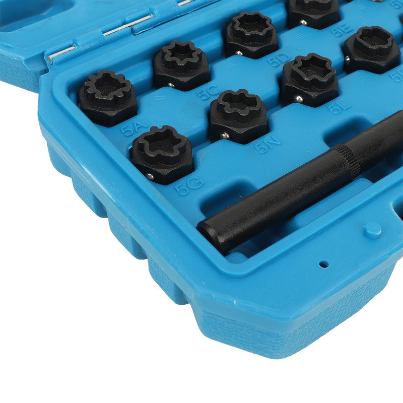 12pcs Wheel Locking Nut Key Kit Rustproof Anti Theft Lug