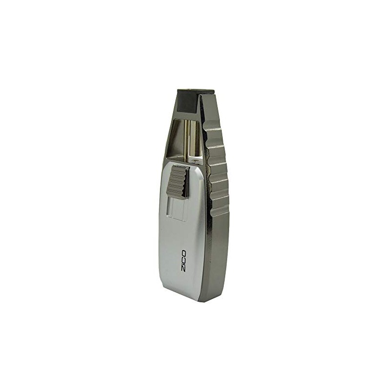 Zico Butane Stainless Steel Torch Flame Refillable Lighter (Silver)