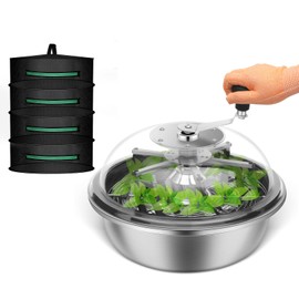 MELONFARM 16 Inch Bud Leaf Bowl Trimmer Twisted Spin Cut for Hydroponic Plant with Sharp Stainless Steel Blades, 4-Layer Plant Rack Included