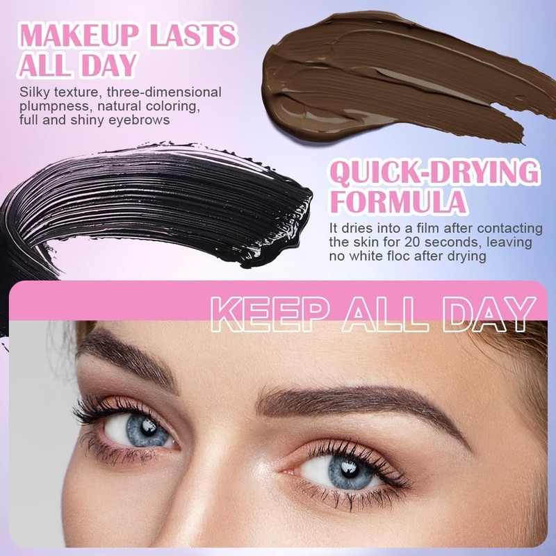 Gel para cejas, Kit de tinte para cejas marrones, Kit
