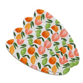 Citrus Medley Lemons Limes Oranges Double-Sided Oval Nail File Emery Board Set 4 Pack