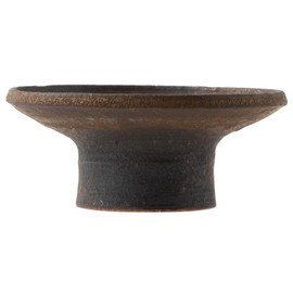 Marui MR-3-4067 Shigaraki Ware Lochimon, Small Pot with Stand, Diameter Approx. 4.3 inches (11 cm), Iron Color, Brown