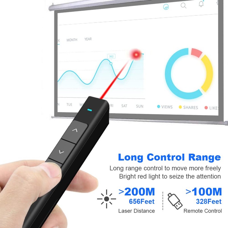 NORWII Wireless Presenter with 100 m, 2.4 GHz PowerPoint Remote