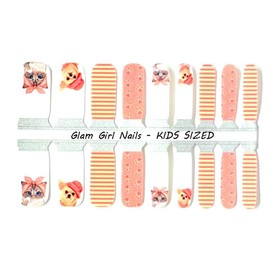 Glam Girl Nails Puppies and Kitties KIDS SIZED Nail Polish Strips / Nail Wraps / Nail Stickers