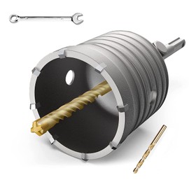 50mm Concrete Drill Holsaw Wall Hole Saw 7.9 inches (200 mm) SDS Plus Shank High Strength Tungsten Alloy Teeth Core Drill Tip Drill Cement Stone Wall Foam Brick