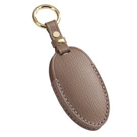 Hontumax Premium Leather 5-Button Key Fob Cover Case for Hyundai Elantra Sonata KONA Santa Fe IONIQ 6 2024 2025, for Hyundai Tucson 2025 Key Holder Accessories (Brown)