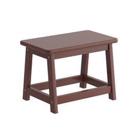 PULIJIAJU Small Bench Seat, Wooden Step Stool, Wood end Table, Wood Bathroom Vanity Bench, Plant Stand, Fishing Stool, Shoe Changing Handmade Stool for Kids or Adults (Coffee-Small)