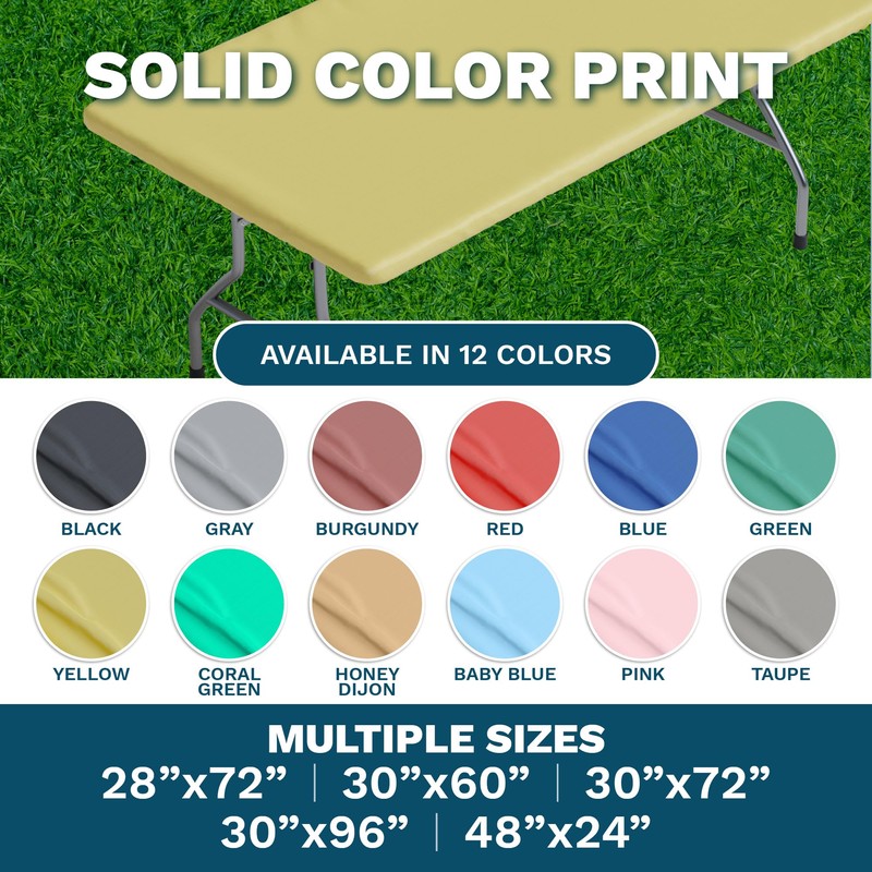 Sorfey Tablecloth -Fitted with Elastic, Vinyl with Flannel Back, Fits