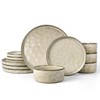 LIANYU Dinnerware Set for 4, 12 Piece Plates and Bowls