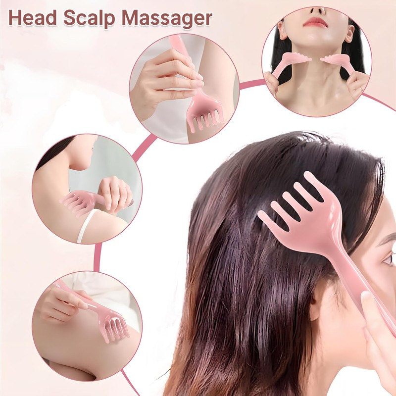 Qiifaiikooii Head Scalp Massager,Gua Sha Five Claw Massage Tool Deep