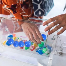 jojofuny Pack of 50 Lottery Balls Balls for Opening Filling Colourful Bingo Balls Replacement 3 cm Separable Plastic Balls Empty Round Capsules Lotto Balls Table Tennis Balls Gamble Game