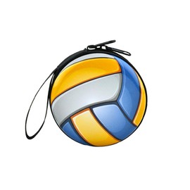 Volleyball Coin Purse Small Round Wristlet Coin Pouch for Earphone Volleyball Storage Bags Wallets Organizer Portable Change Purse Sports Party Favor Bags for Girls Boys Birthday Gifts Ideas