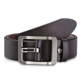 OVEYNERSIN Men Belt - 100% Genuine Leather casual Dress Belts Big Metal Buckle Adjustable Size designer Fashion Gifts (Brown, waist size 39"-45"(99-114cm))