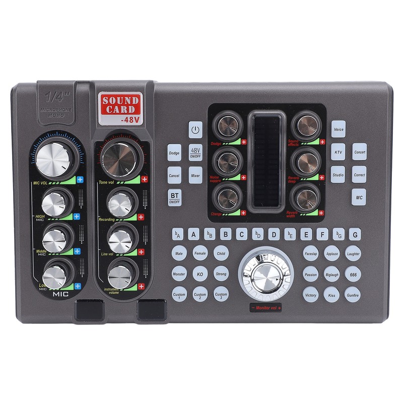 Digital Sound Card Professional Treble Bass Adjustable One Click Noise
