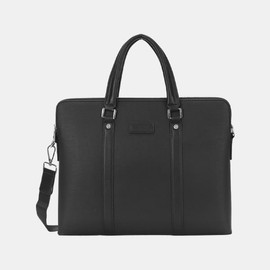 Believers Men's Styling Briefcase Minimal Laptop Storage Luxury Cowhide Tote Bag SSB317 Gray/FREE