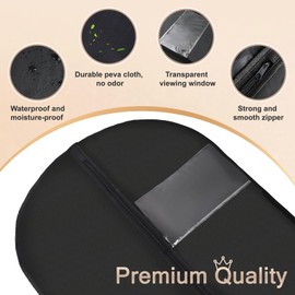 2 PCS Kleidersack Lang 180 cm, Faltbare Kleiderhülle, Atmungsaktive Kleidersäcke mit Griffen für Brautkleider Abendkleider Mantel | Schützt vor Staub, Feuchtigkeit & Motten(180×60 cm）