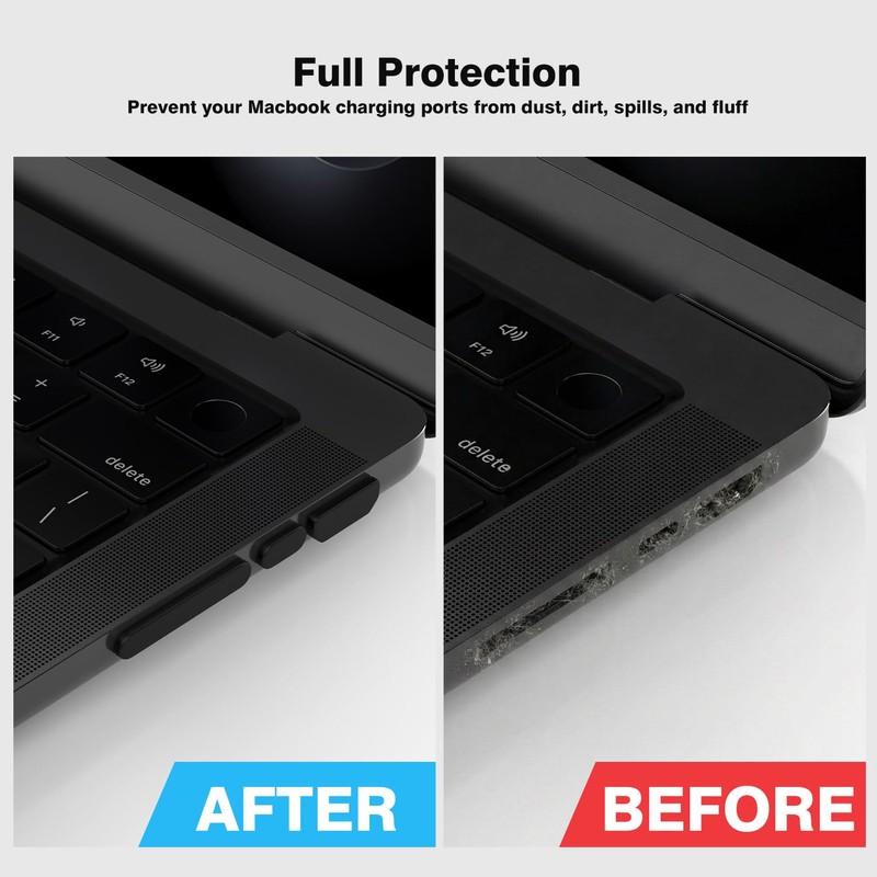 21PCS Anti Dust Dirt Plug Port Cover Compatible 2026-2021 MacBook