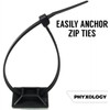 Zip Tie Adhesive-Backed Mounts 100 Pack. Professional-Grade, UV Black Cable