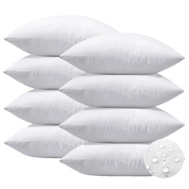 OTOSTAR 20 x 20 Inch Outdoor Pillow Inserts Pack of 8 Waterproof Throw Pillow Inserts Square Pillow Stuffers Decorative Sofa Pillows Pillow Insert for Bed Couch Sham Cushion Stuffer (20 x 20 Inch)