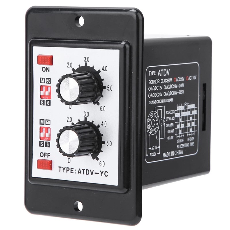 YWBL-WH Twin Timer Relay On Off Knob Control Time Switch