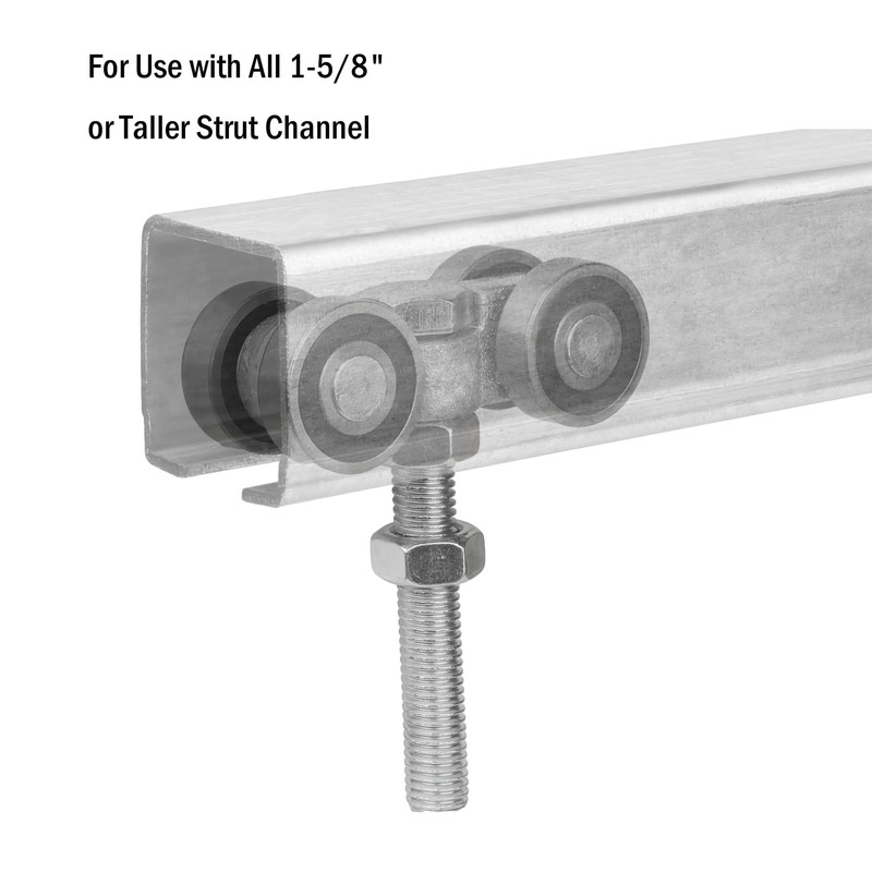 BiJun 4 Wheel Trolley Assembly Roller, Silent Trolley Roller Steel