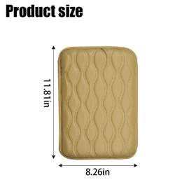 TSUGAMI Car Center Console Pad, PU Leather Auto Armrest Storage Box Mat, Waterproof Vehicle Armrest Cover Cushion Protector, Car Interior Decoration Accessories Universal for SUV Truck Pickup (Beige)